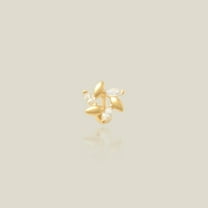 Anygolds 14K Real Solid Gold Windmill CZ Flower Stud - Cartilage, Helix, 18G
