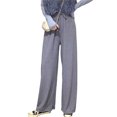 thumbnail image 1 of Qarigey Pantalones Mujer Pantalón Largo Pierna Ancha Pantalón Casual Mujer Cintura Alta Prendas para la parte inferior del cuerpo Gris XXL, 1 of 5