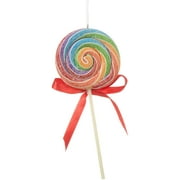 Raz 7" Rainbow Swirl Claydough Lollipop Christmas Ornament
