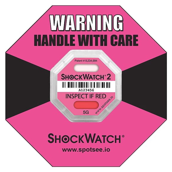 Shockwatch G-Force Indicator Label,5G,PK50 45000K