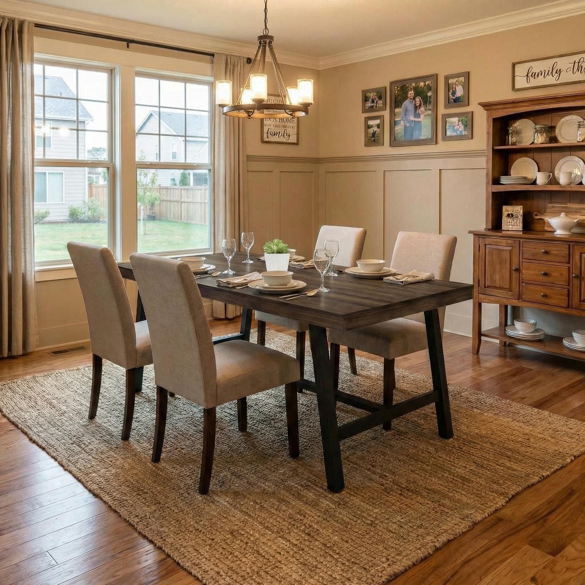 Industrial Dining Table for 6-8 People, 70.87" Long Wooden Kitchen Table with Sturdy Metal Frame & Black Finish, Seats 6 Rectangular Counter for Dinner, Kitchen, Dining Room