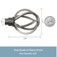 thumbnail image 2 of Kenney Cage Adjustable Steel Curtain Rod 90-130 Inch, 5/8 Inch Diameter, Pewter Finish, 2 of 5