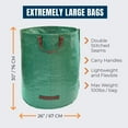 thumbnail image 2 of MEKKAPRO Lot de 3 Sacs de Jardin de 72 Gallons - Sacs Réutilisables pour Déchets de Cour, Sac pour Déchets de Pelouse et de Piscine, Sacs de Jardinage, Sac pour Feuilles Sacs de Pelouse, 2 of 5