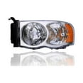 thumbnail image 4 of Headlight Assembly - Compatible/Replacement for '02-03 Dodge RAM Pickup 1500/2500/3500 (Exclude Sport) - Halogen, Chrome Interior - Pair, Set - 55077120AF, 55077121AF - CAPA, 4 of 4