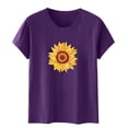 thumbnail image 5 of Shorts pour Femmes, Blouses pour Femmes, Mode Féminine Imprimé Manches Courtes Blouse Drôle Col Rond T-Shirt Tops, 5 of 5