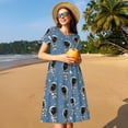 thumbnail image 4 of Disketp Astronaut para Vestido de Manga Corta para Mujeres, Vestidos de Verano para Mujeres, Casual y Holgado para la Playa, 4 of 6