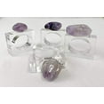 thumbnail image 3 of Fennco Styles Lilac Aventurine Stone Napkin Rings, Set of 4 - Irregular Natural Rock Napkin Holders for Home Décor, Dining Table, Banquet, Everyday Use and Special Occasion, 3 of 5