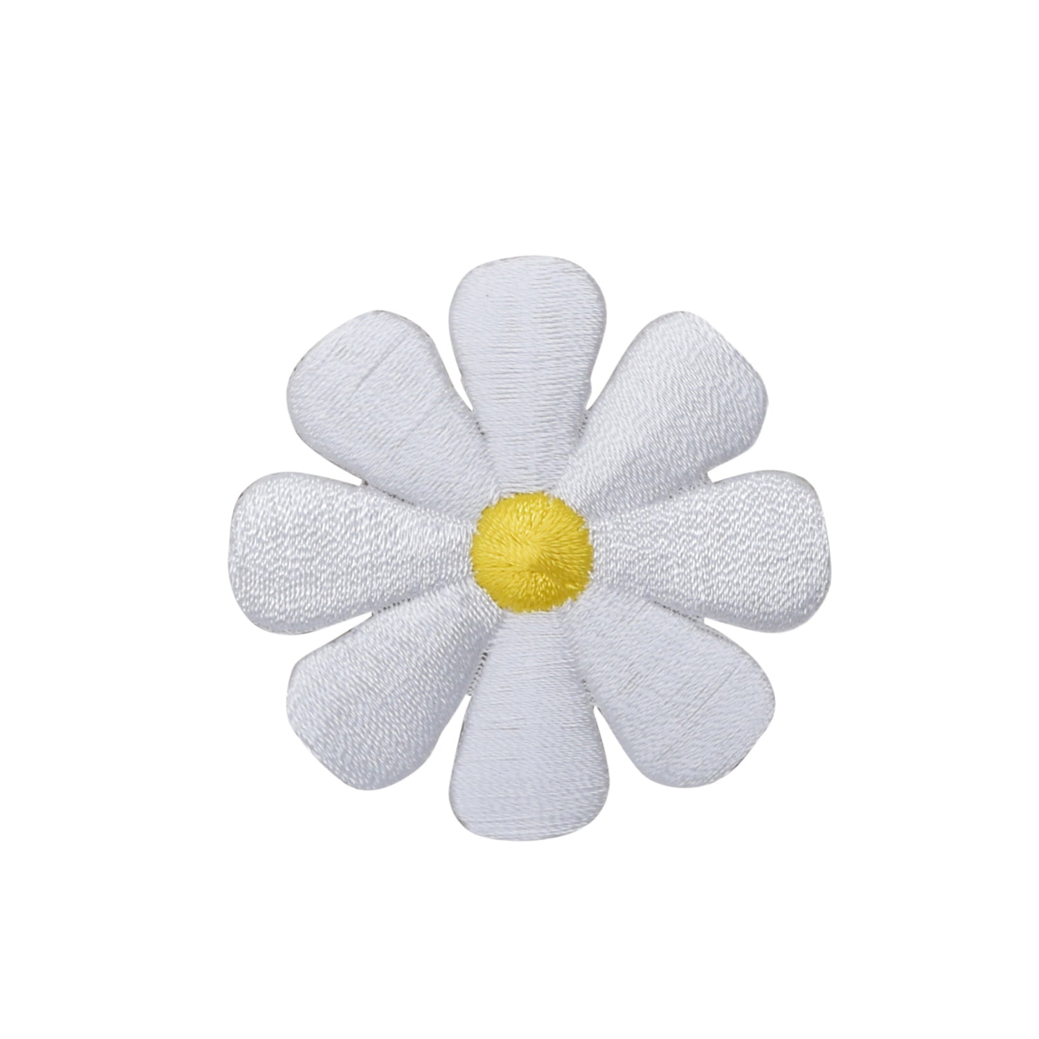 Set of  6pcs  12pcs 24pcs  bulk lot pack   white yellow sunflower daisy flower   embroidered  iron  on patch  about 3-4cm