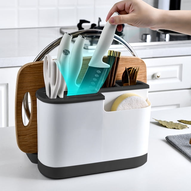 TIMIFIS Kitchen Storage Rack Kitchen Cutting Board Knife Support Storage Shelf Cutting Board Chopsticks Pot Lid Storage Shelf Household Knives Plastic Organizing Shelf Kitchen Essentials