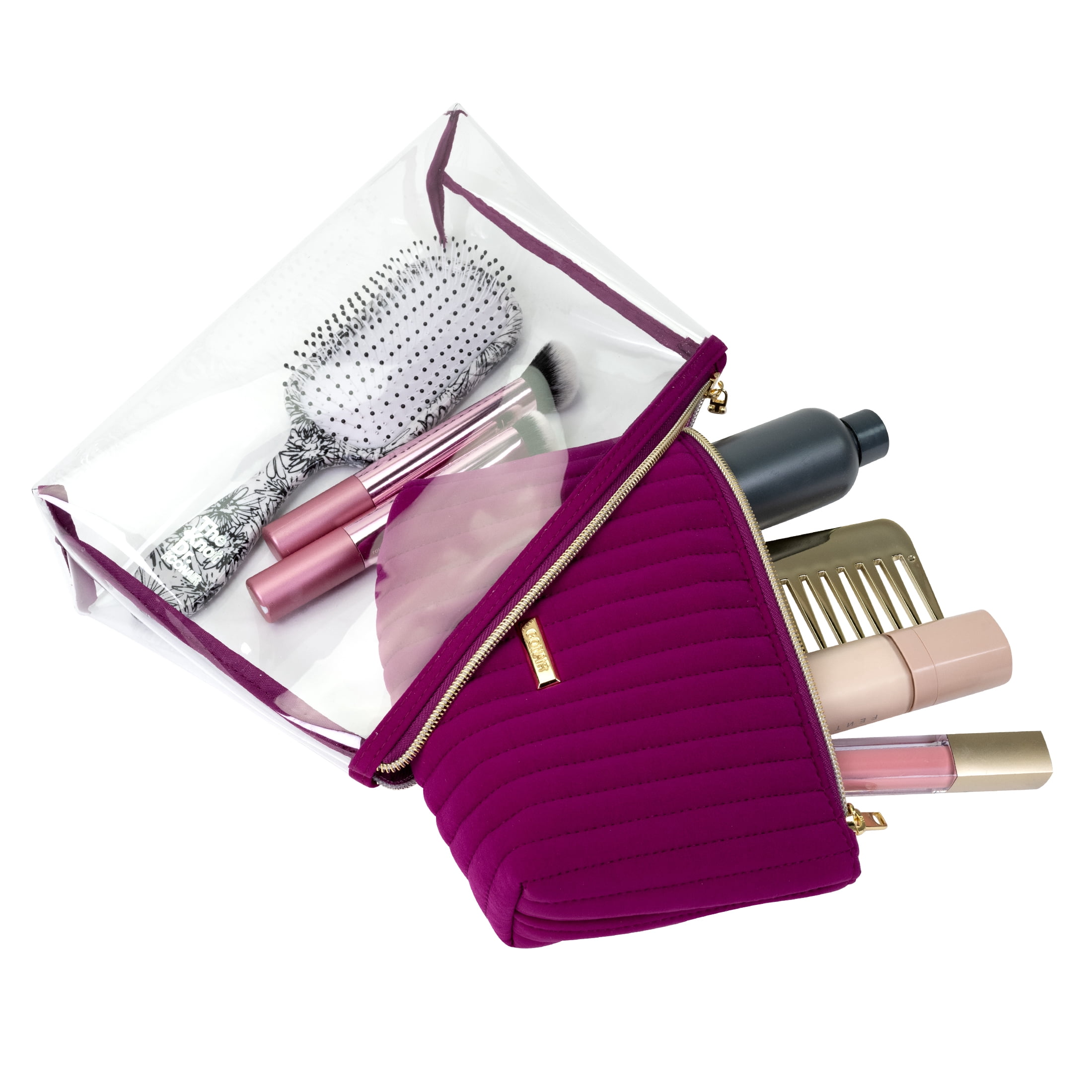 Conair Clutch 2pc Berry Cosmetic Bag