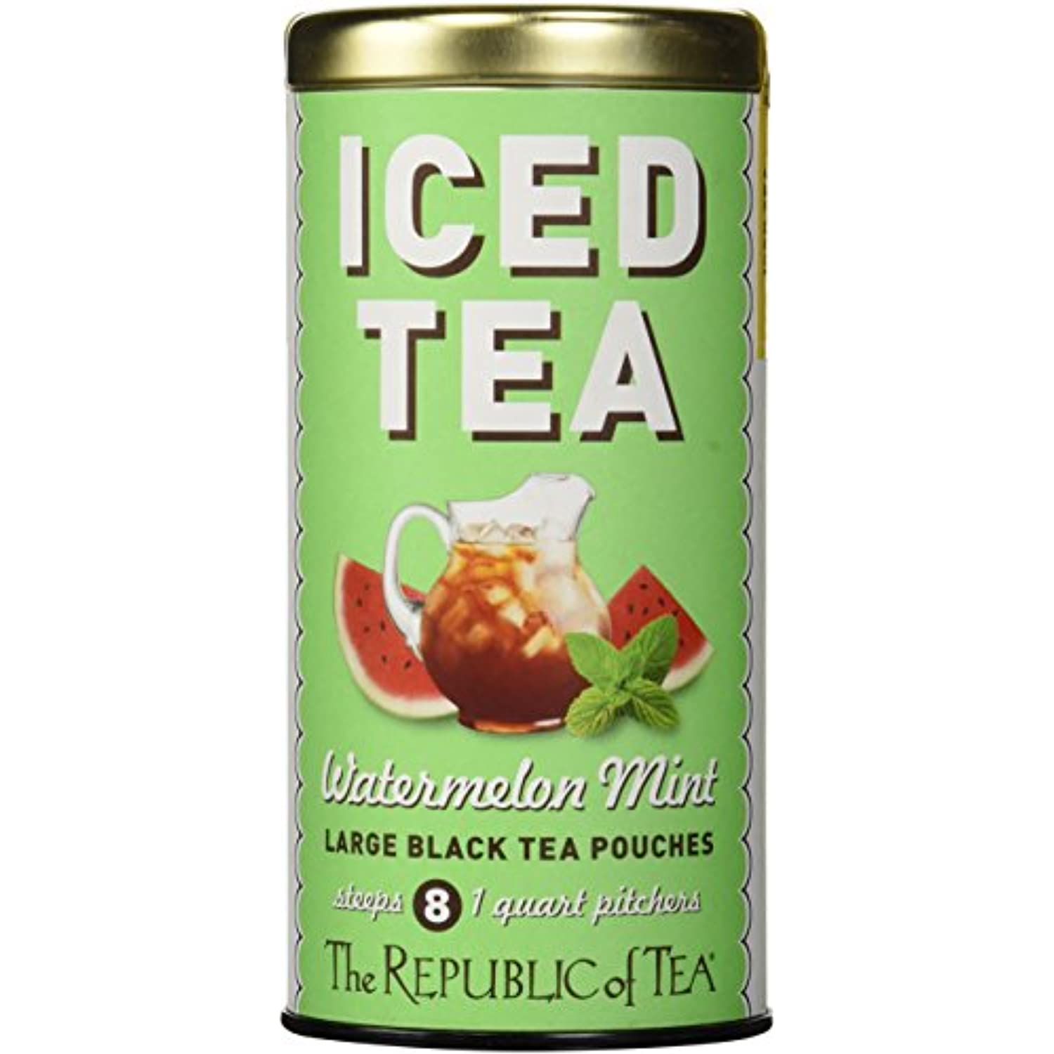 The Republic Of Tea Watermelon Mint Black Iced Tea, 8 Large Pouches