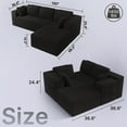 thumbnail image 2 of Gizoon 105" L Shaped Sectional Couch for Living Room, Memory Foam Cloud Sofa with Chaise, Modular Corduroy Floor Sofa, Black, 2 of 9
