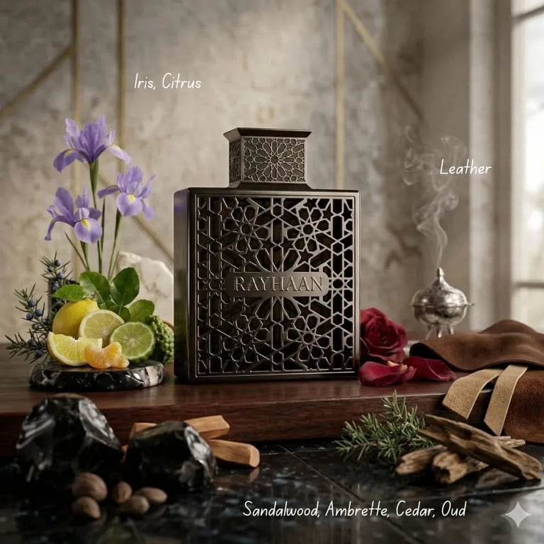 香水(ユニセックス) RAYHAAN OBSIDIAN RAYHAAN, Men's Obsidian EDP Spray, Citrus, Sueded Leather, 3.3 oz