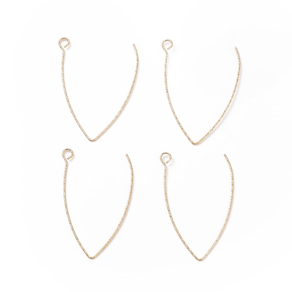 Ion Plating(IP) 316 Stainless Steel Earrings Finding Earring Hooks with Horizontal Loop Golden 40x25x0.7mm Hole: 2.5mm 21 Gauge Pin: 0.7mm diy