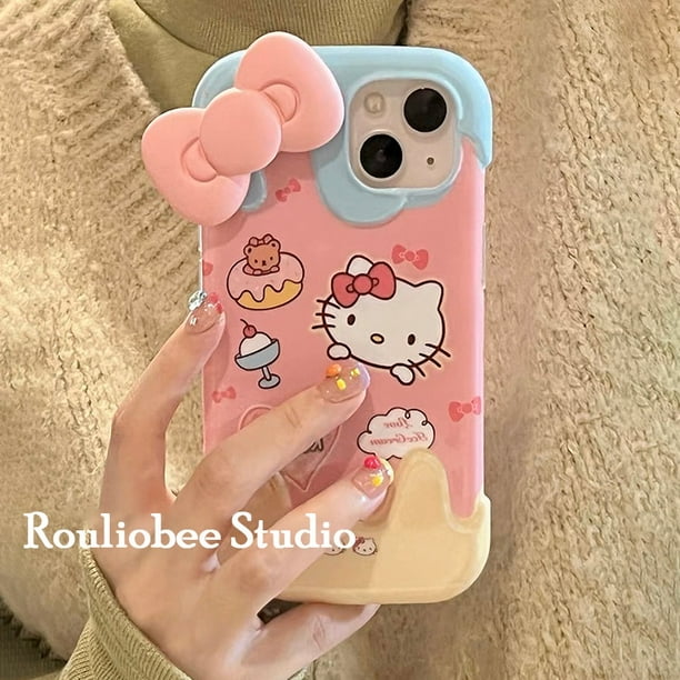 Funda De Teléfono De Gato KT Rosa De Dibujos Animados Para iphone14promax/13/12/11/XR/XS/XSMAX/7/8PLUS-DINUO