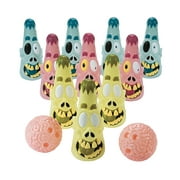 Fun Express Zomb-Bowling Game Multi-color Halloween Party Favors, 12 Count