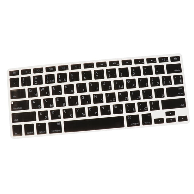 Protector de teclado de silicona (QWERTY + ruso) para Air/Pro de 13'' Negro