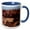 Blue/White, variant on 3drose, Chesler Park Rock Spires (the Needles) - Canyonlands National Park (textured), 11oz Two-tone Black Mug