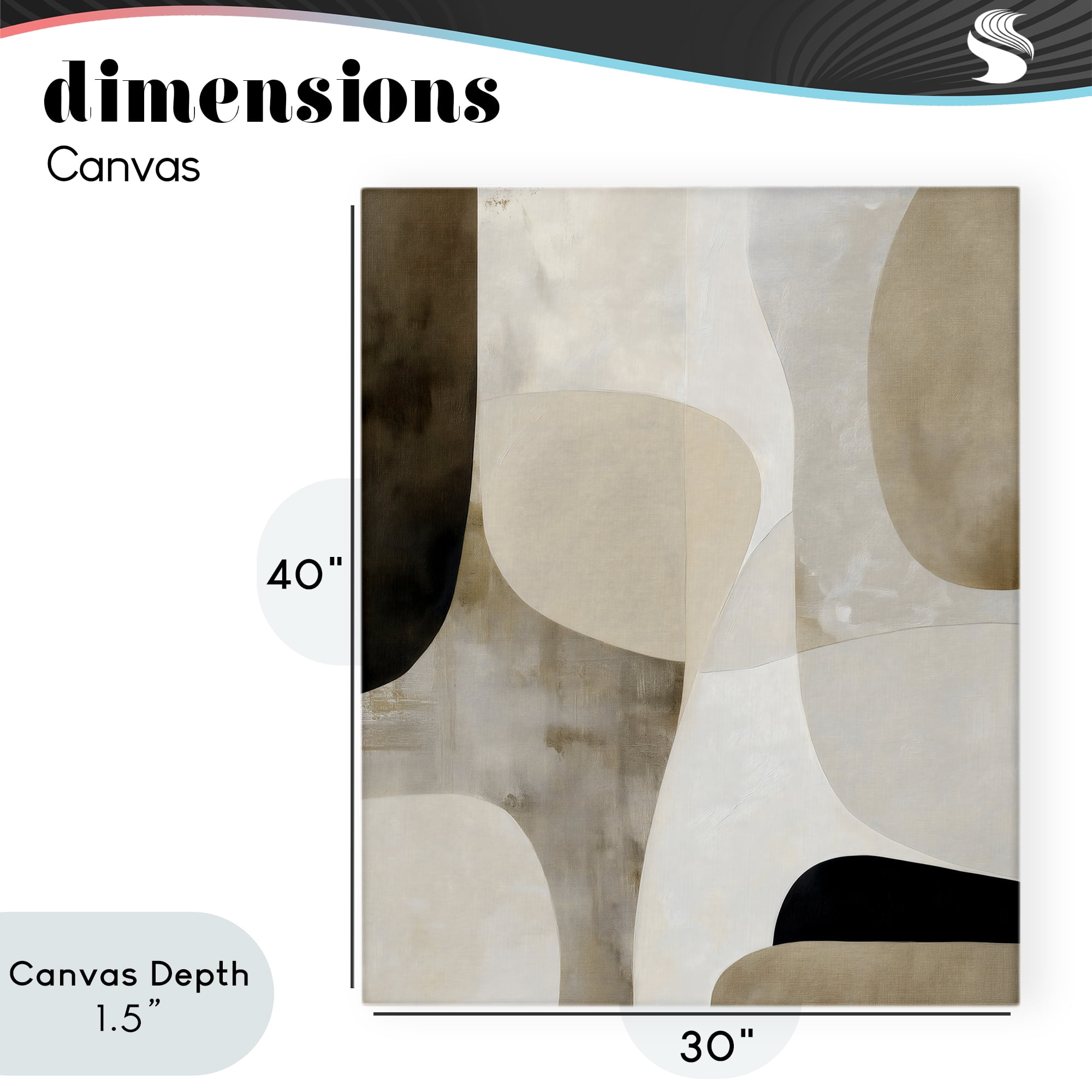Stupell Industries Tan Shapes Organic Balance Canvas Wall Art, design by Ink Drop Loft