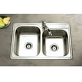 thumbnail image 2 of Houzer Glowtone 33 in Stainless Steel Topmount 1-hole 60/40 Double Bowl Kitchen Sink - ISL-3322BS1-1, 2 of 6