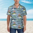 thumbnail image 2 of Pofeuu Various Wild Sea Fish Print Hawaiian Shirt for Men Sleeves Casual Button Down Summer Beach Dress Shirts T-Shirts,X-Large, 2 of 7