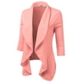 thumbnail image 2 of Doublju Women's Lightweight Thin 3/4 Sleeve Open Front Blazer with Plus Size, 2 of 4
