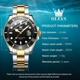 thumbnail image 4 of OLEVS Watches for Men Classic with Date Business Dress Luxury Big Face Green/Black/Blue Waterproof Luminous Mens Wrist Watch Analog Two Tone Stainless Steel Men Watch, 4 of 11
