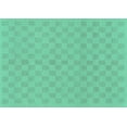 thumbnail image 1 of Ahgly Company Machine Washable Indoor Rectangle Checkered Turquoise Blue Modern Area Rugs, 7' x 9', 1 of 4