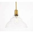 thumbnail image 5 of Indoor Home Decorative Gil 1 Light Brass and Clear Seeded Glass Pendant, 5 of 14