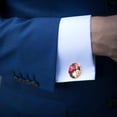 thumbnail image 4 of Peony Elegant Dress Shirt Cufflink Set Made of Stainless Steel for Men's Formal Attire and Special Occasions, 4 of 6