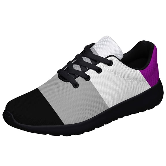 Asexual Flag Shoes Mens Womens Running Sneakers Mesh Breathable Jogging Walking Shoes Black Size 3.5