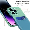 thumbnail image 3 of for iPhone 14 Pro Case with Stand, Card Slot Shockproof Anti-Slip Hybrid Bumper iPhone 14 Pro 2022 Phone Cover with Kickstand & Drop Protection Matte Hard PC Case for 6.1", Mint+Blue, 3 of 8