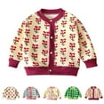 thumbnail image 4 of Manteaux pour Filles Tout-Petits Hiver Manches Longues Chauds Imprimés à Carreaux de Dessins Animés Rouges Hauts d'Automne pour Filles, 3-4 Ans, 4 of 4