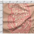 thumbnail image 2 of Soimoi Asian Paisley Printed,Cuddle Minky Fabric, Sewing Fabric by The Yard 56 Inch Wide,Decorative Plush Soft Fabric, Baby Garments, Toys and Blankets, Peach, 2 of 5
