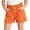 Orange#child jean shorts, variant on Moxiu Girls Ruffle Denim Shorts Summer Button Elastic High Waist Jean Shorts Casual Distressed Washed Short Pants Blue,3-4 Years
