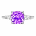 thumbnail image 7 of Three-Stone Engagement Ring for Women - 3ct Natural Amethyst in 14K White Gold Promise Ring, 7 of 7
