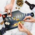 thumbnail image 4 of Basketball Cutting Board, Crowded Basketball Arena Just Before Game Starts Tournament Theme, Decorative Tempered Glass Cutting and Serving Board, Wine Bottle Shape, Beige Navy Brown, by Ambesonne, 4 of 5