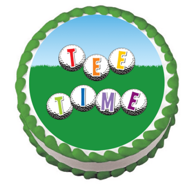 Golf Tee Time Edible Frosting Sheet Photo Image Cake Topper Walmart