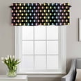thumbnail image 2 of Colorful Point Window Valance for Kitchen, Cute Watercolor Red Yellow Orange Blue Polka Dots Black Rod Pocket Short Curtain for Small Windows, Light Filtering Decorative Valance, 60 x 18 Inch, 2 of 9
