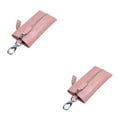 thumbnail image 4 of Sonducket Cartera de cuero para llaves, monedero, viaje, playa, escuela, llavero, bolsa organizadora de recibos con cremallera para mujeres Rosado 2piezas, 4 of 6