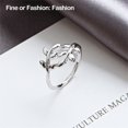 thumbnail image 3 of Anillo de hoja Jumpingount Aleación de zinc Plata para mujeres y niñas, 3 of 6