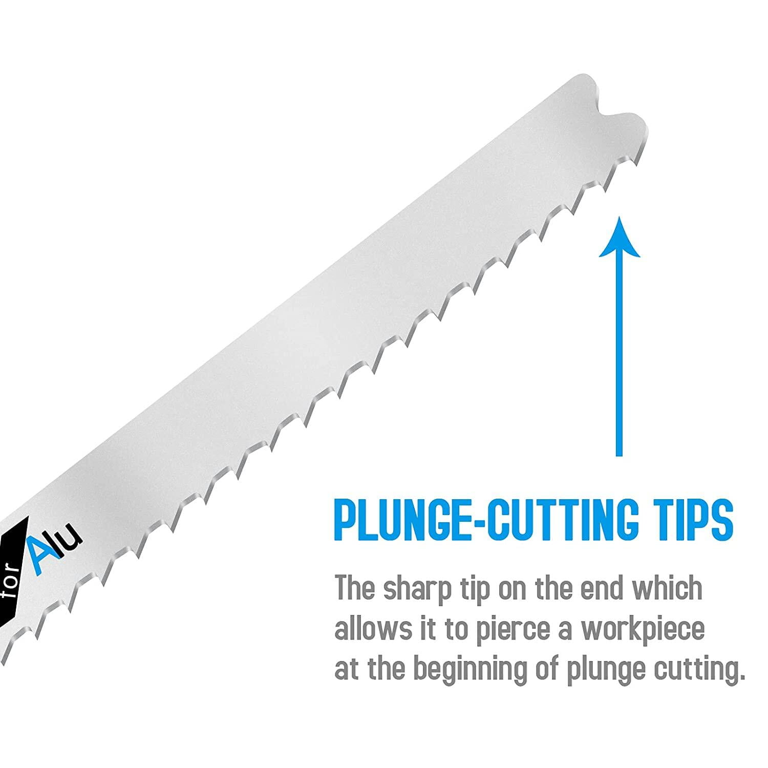10-Pack T127D Jig Saw Blades - HSS T-Shank Blades For Metal, Wood