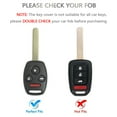 thumbnail image 2 of OFFCURVE Key Fob Cover Case for Honda Accord Crosstour CR-V Civic Element Pilot K,Black Sliver, 2 of 5