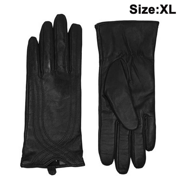 Fashion Leather Gloves - Ladies - Handmade - Warm - XL