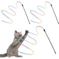 thumbnail image 1 of Cat Toy Rainbow Wand, 3pcs Rainbow Ribbon Wand for Kitten Training, Rainbow Ribbon Cat Charmer Wand Interactive Catcher Wand, 1 of 5