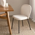 thumbnail image 2 of Bouclair White Fabric and Metal Dining Chair, 2 of 6