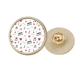thumbnail image 1 of Notas de musica con estrellas corazones Broche de oro metálico circular, 1 of 3