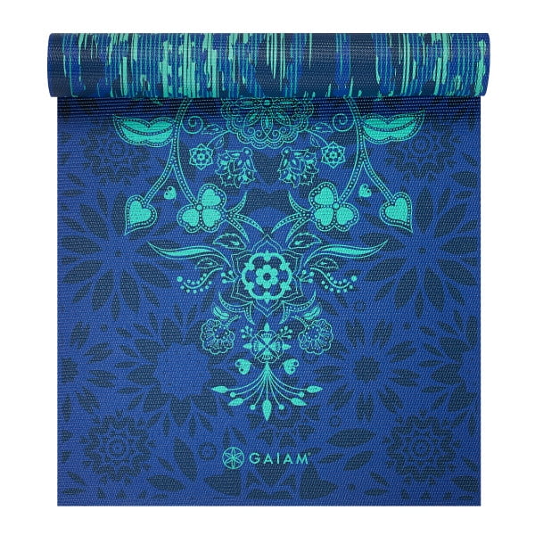 Gaiam Premium Reversible Yoga Mat, Divine Impressions, 6mm
