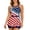 Blue, variant on Women's American Flag Tankini Set, Star Print Swim Dress with Boyshort, Modest Two Piece Bathing Suit