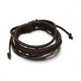thumbnail image 2 of 10 pc Adjustable Leather Cord Multi-Strand Bracelets with PU Leather Cords Coconut Brown 53mm 16x5mm, 2 of 2